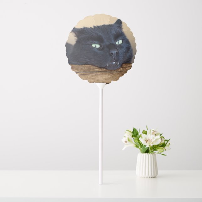 Black Cat Halloween Balloon (In SItu)