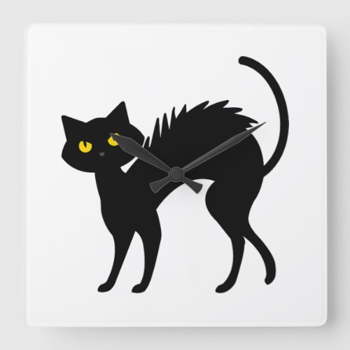 Black Cat Halloween _ Black Cats T_Shirt Square Wall Clock