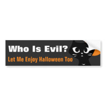 Black Cat Halloween Bumper Sticker