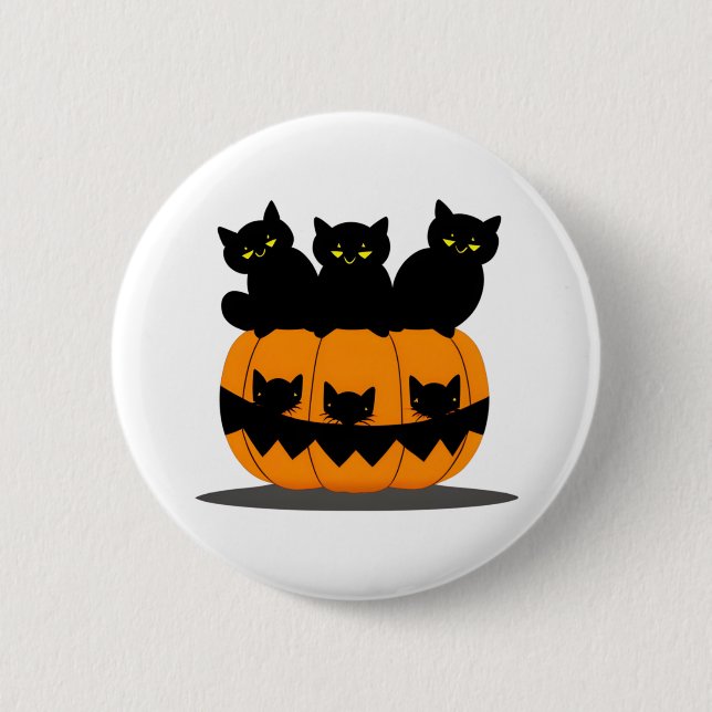 Black cat Halloween   Button (Front)