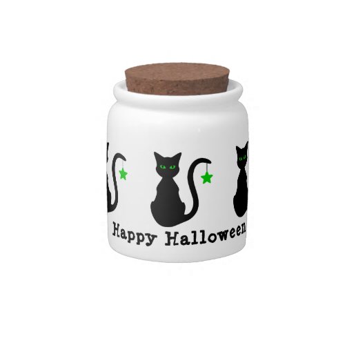 Black Cat Halloween Candy Jar