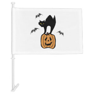 Black Cat Halloween Car Flag