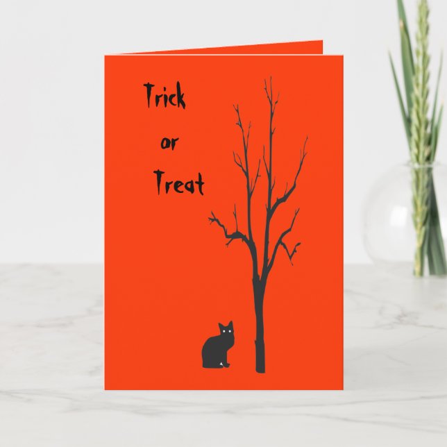 Black Cat Halloween Card (Front)