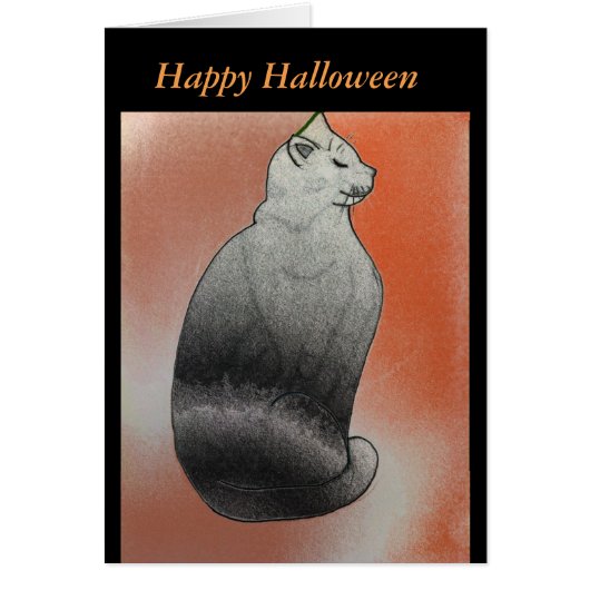 Black Cat Halloween Card (Front)
