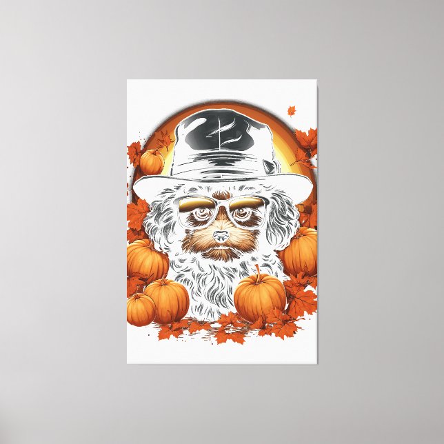 Black Cat Halloween Cat Lovers Starry Night Cat Va Canvas Print (Front)