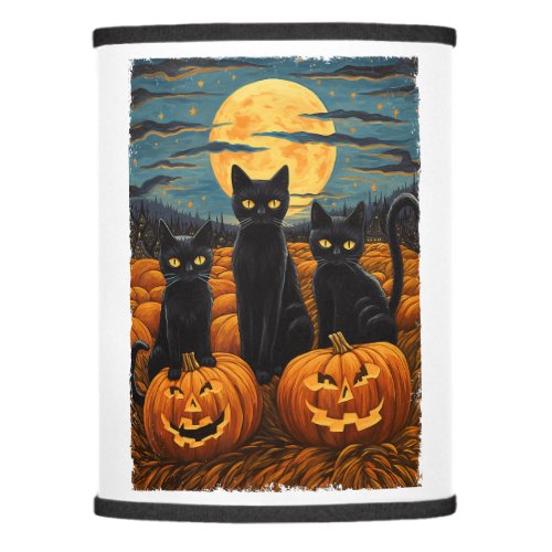 Black Cat Halloween Cat Lovers Starry Night Cat Va Lamp Shade