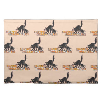 Black cat halloween cloth placemat