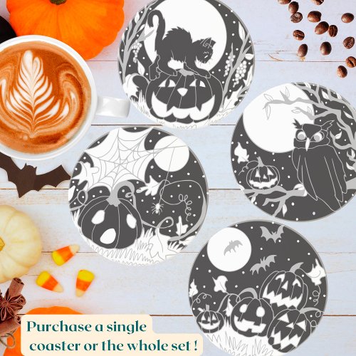 Black Cat Halloween Coaster 