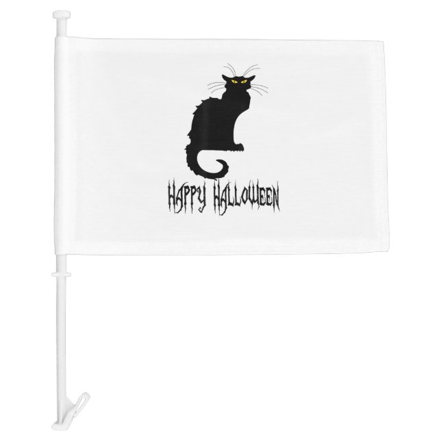 Black Cat Halloween , Costume Idea, Party, Plus si Car Flag (Front)
