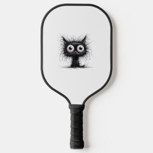 Black Cat Halloween Costume Party Funny Scary Cat Pickleball Paddle
