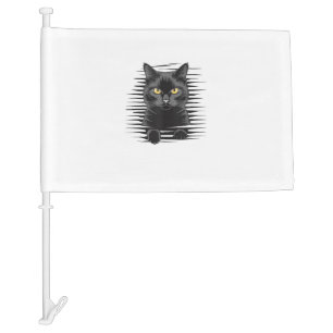 Black Cat Halloween Costume Spooky Kitty Cat Kitte Car Flag