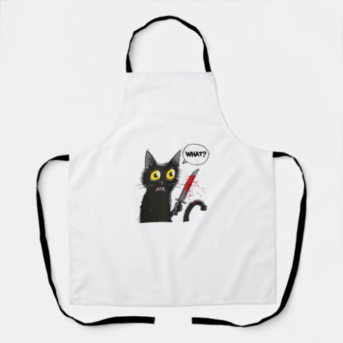 Black Cat Halloween Costume What Funny Cat Lover  Apron