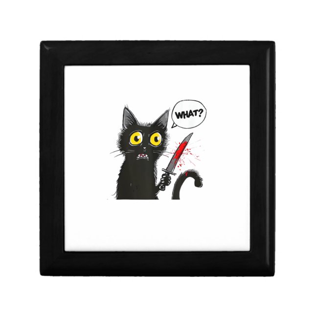 Black Cat Halloween Costume What Funny Cat Lover  Gift Box (Front)