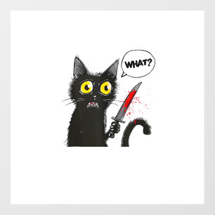 Black Cat Halloween Costume What Funny Cat Lover Wall Decal