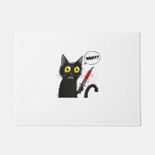 Black Cat Halloween Costume Witchcraft Spider Web Doormat