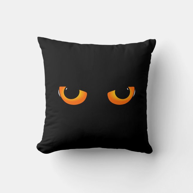 Black Cat Halloween Decorations Throw Pillow (Front)