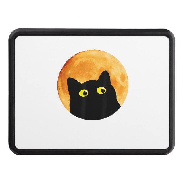 Black Cat Halloween Design Funny Cat Halloween  Hitch Cover (Front)