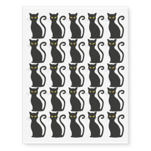 Black Cat Halloween Design Temporary Tattoos