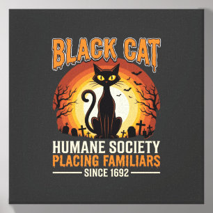 Black Cat Halloween Familiar Vintage Graveyard Des Canvas Photo Tile