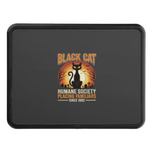 Black Cat Halloween Familiar Vintage Graveyard Des Hitch Cover