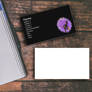 Black Cat Halloween Fireworks Custom Business Card