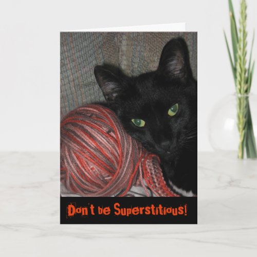 Black Cat Halloween Greeting Card