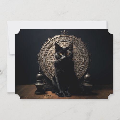 Black Cat Halloween Holiday Card