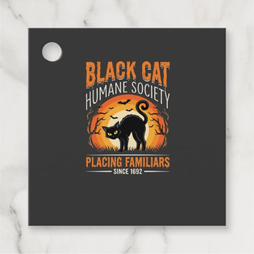 Black Cat Halloween Humane Society Vintage Graphic Favor Tags