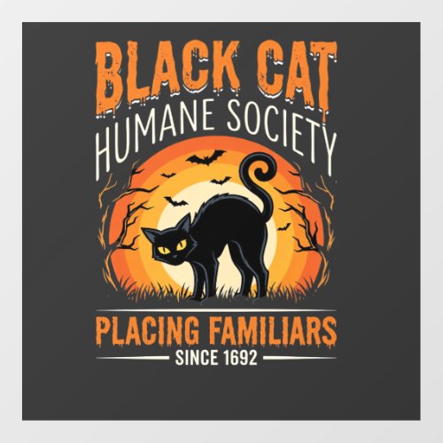 Black Cat Halloween Humane Society Vintage Graphic Floor Decals