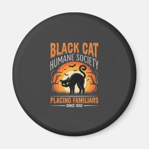 Black Cat Halloween Humane Society Vintage Graphic Magnet
