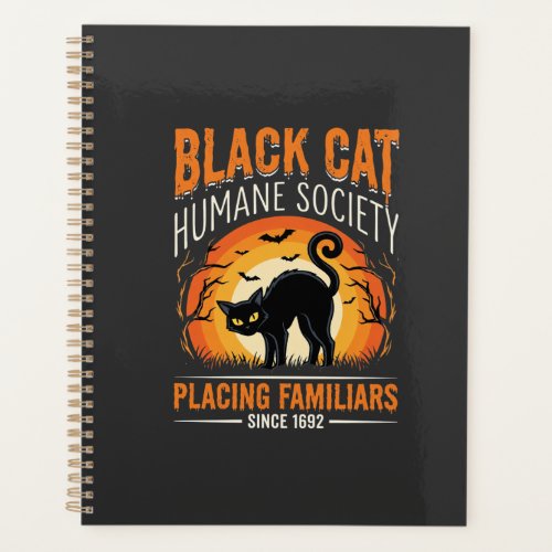 Black Cat Halloween Humane Society Vintage Graphic Planner