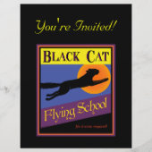Black Cat Halloween Invitation Custom Flyer (Front)