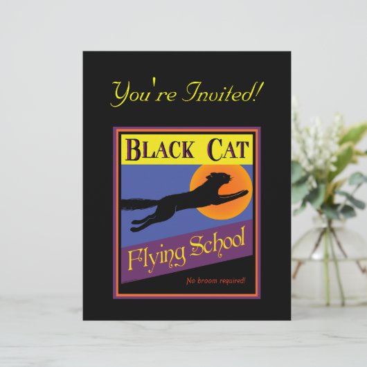 Black Cat Halloween Invitation Custom Flyer (Standing Front)