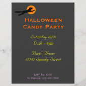 Black Cat Halloween Invitation Custom Flyer (Back)