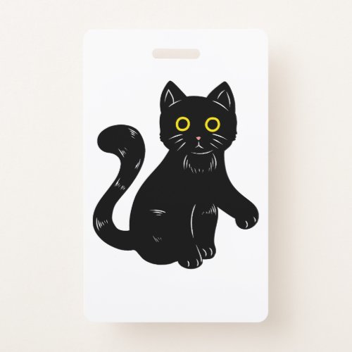 Black cat Halloween kids Badge