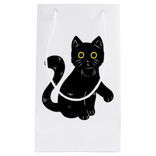 Black cat Halloween kids T_Shirt Small Gift Bag