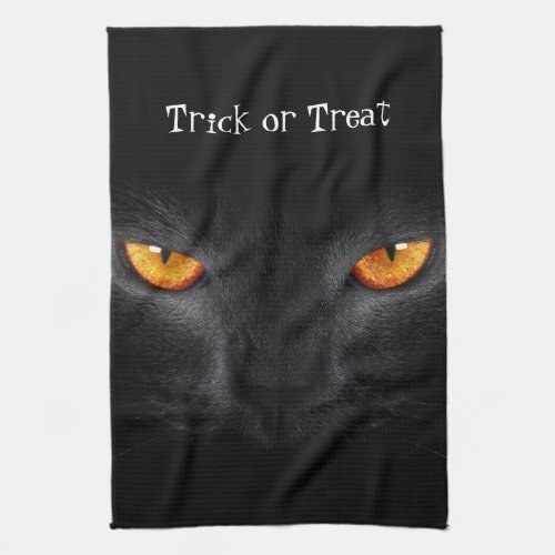 Black cat Halloween Kitchen Towels