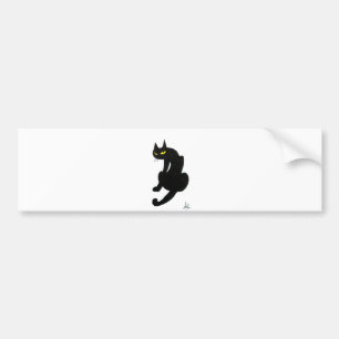 BLACK CAT HALLOWEEN PARTY BUMPER STICKER
