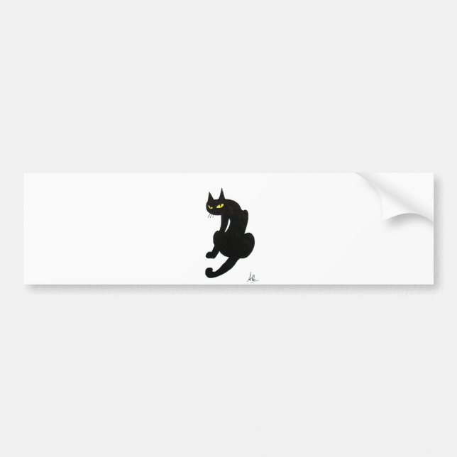 BLACK CAT HALLOWEEN PARTY BUMPER STICKER (Front)