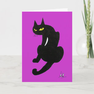 BLACK CAT HALLOWEEN PARTY CARD