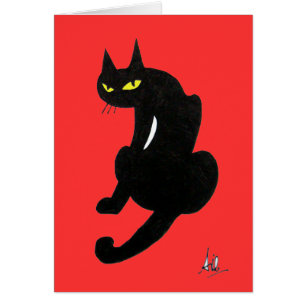 BLACK CAT HALLOWEEN PARTY CARDS