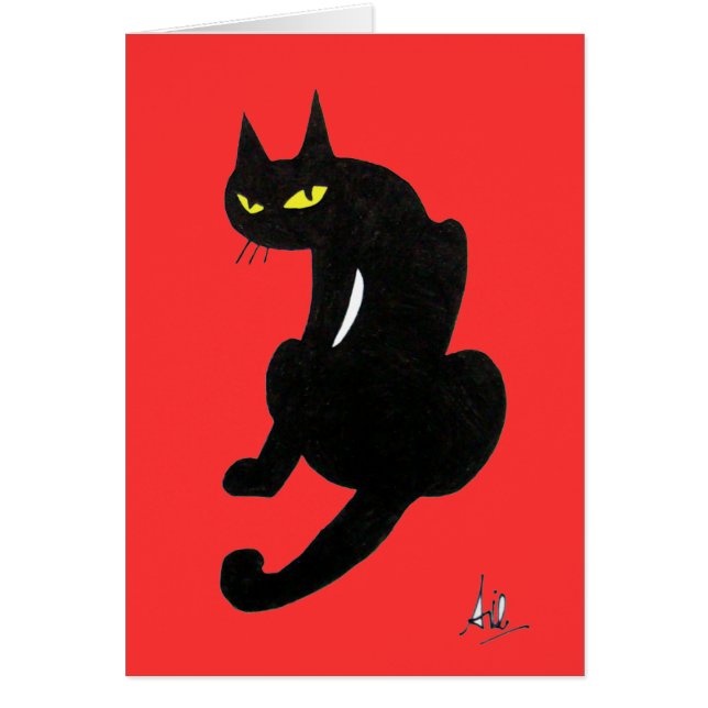 BLACK CAT HALLOWEEN PARTY CARDS (Front)