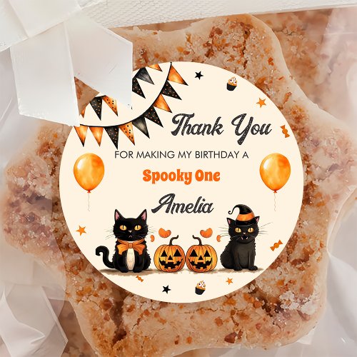 Black Cat Halloween Party  Classic Round Sticker