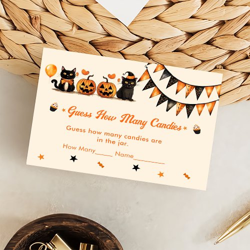 Black Cat Halloween Party Cute Ghost Enclosure Card