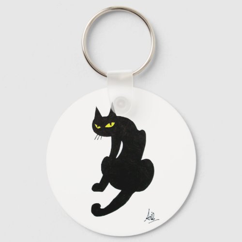 BLACK CAT HALLOWEEN PARTY KEYCHAIN