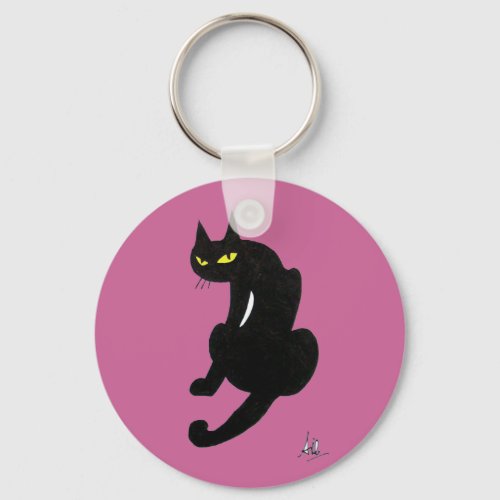 BLACK CAT HALLOWEEN PARTY KEYCHAIN