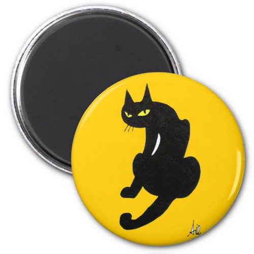 BLACK CAT HALLOWEEN PARTY MAGNET