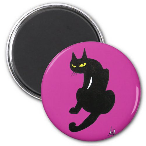 BLACK CAT HALLOWEEN PARTY MAGNET