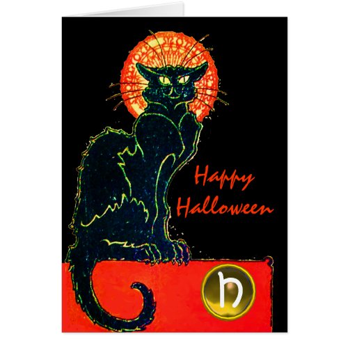 BLACK CAT HALLOWEEN PARTY MONOGRAM