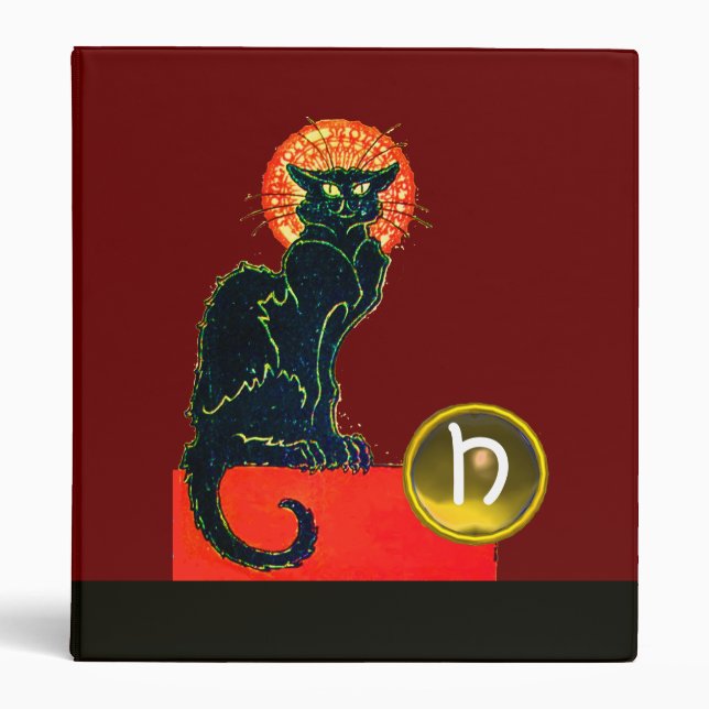 BLACK CAT HALLOWEEN PARTY MONOGRAM BINDER (Front)